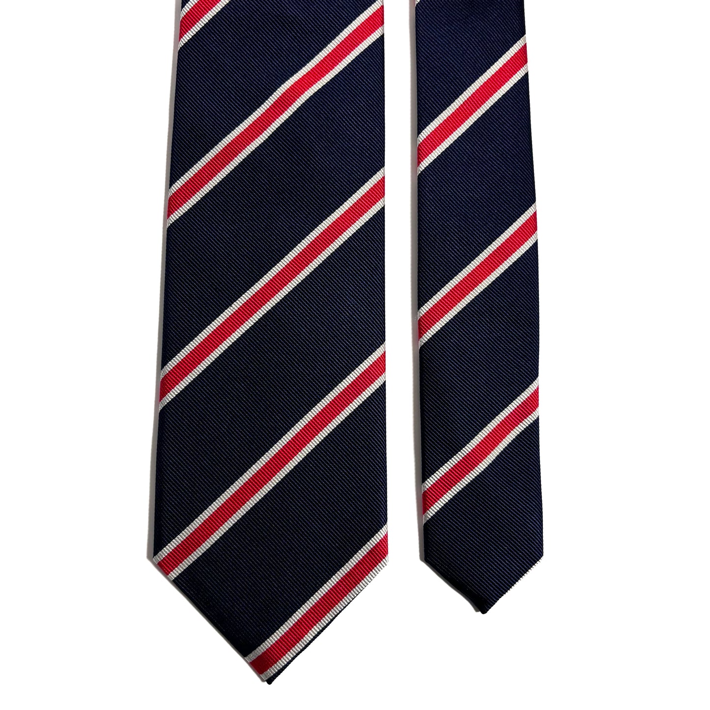 Navy Blue & Red Silk Repp Tie