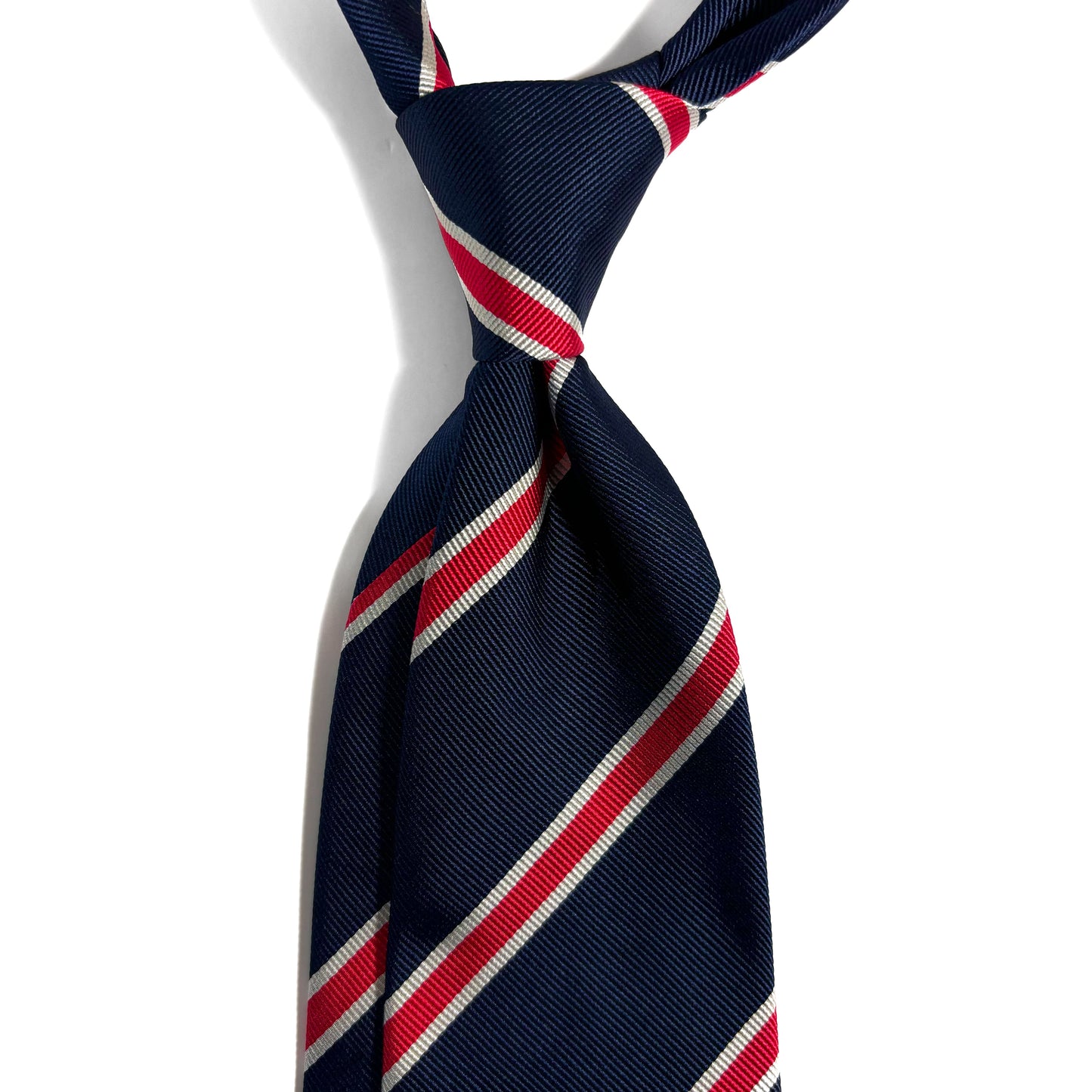 Navy Blue & Red Silk Repp Tie