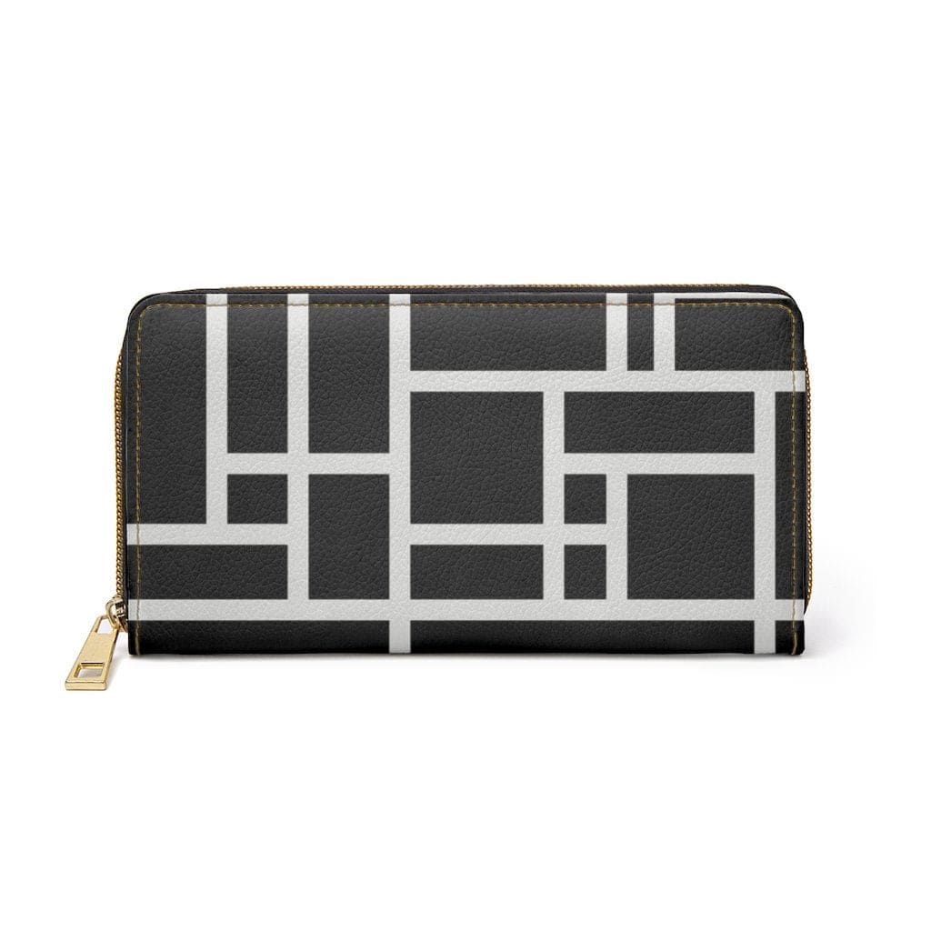 Womens Wallet - Zip Purse Black and White Colorblock